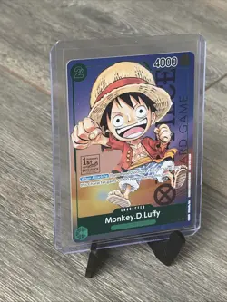 Monkey D Luffy P-037 1st Anniversary Tournament STAMP Promo Holo One Piece Card - Image 3