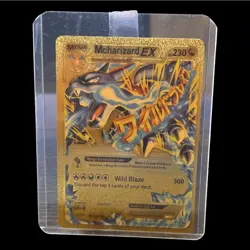 Mega M CHARIZARD EX 230 Gold Foil Pokemon Card Charizard V 220 Gold - Image 3