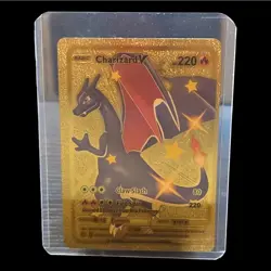 Mega M CHARIZARD EX 230 Gold Foil Pokemon Card Charizard V 220 Gold - Image 5