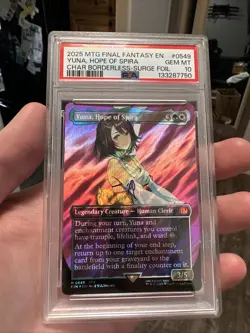 MTG FINAL FANTASY MYTHIC YUNA, HOPE OF SPIRA PSA 10 SURGE FOIL - Image 1