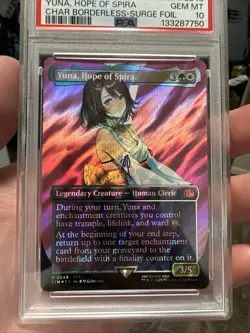 MTG FINAL FANTASY MYTHIC YUNA, HOPE OF SPIRA PSA 10 SURGE FOIL - Image 2