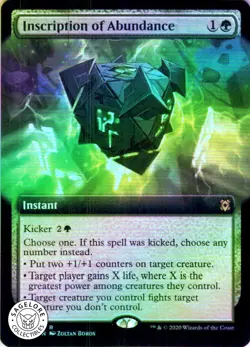 MTG Inscription of Abundance (Ext Art) (360) | NM Foil | Zendikar Rising {ZNR} - Image 1