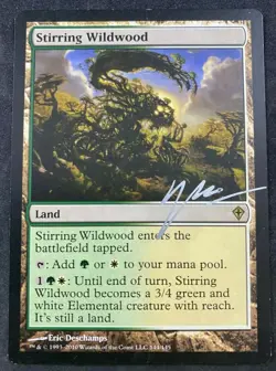 MTG Magic Stirring Wildwood Worldwake Signed by Eric Descahamps NM - Image 1