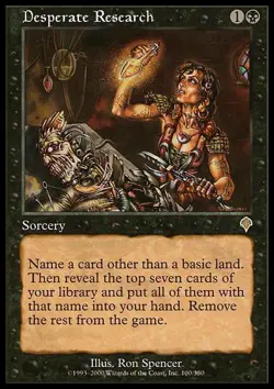 4x Desperate Research Light Play, English Invasion MTG Magic - Image 1