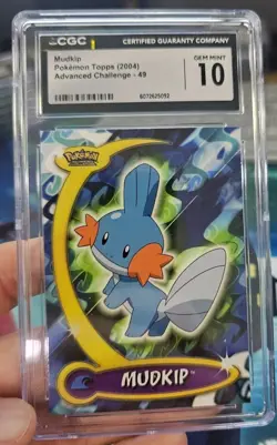 Mudkip 49 Pokemon Topps Advanced Challenge 2004 CGC 10 - Image 1