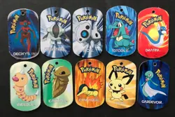 10 X Pokemon Metal Tags Tag Bundle Deoxys Registeel Cyndaquil Pichu Totodile - Image 1