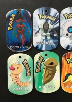 10 X Pokemon Metal Tags Tag Bundle Deoxys Registeel Cyndaquil Pichu Totodile - Image 2