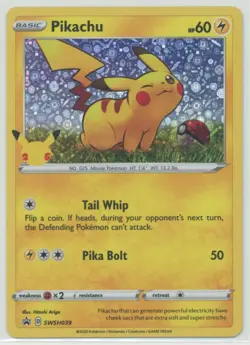 Pikachu 2020 Pokemon Sword & Shield General Mills Black Star Promo Holo #SWSH039 - Image 1