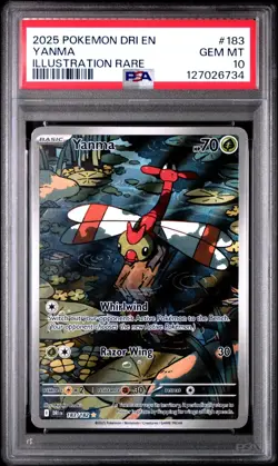 PSA 10 Yanma 183/182 Pokemon Destined Rivals DRI EN Illustration Rare GEM MINT - Image 1