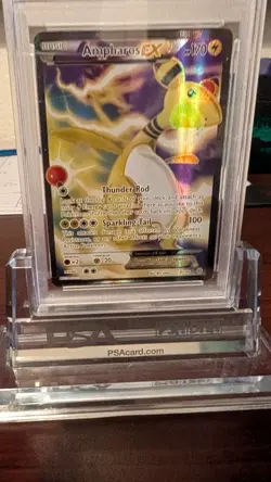 2015 POKEMON XY ANCIENT ORIGINS #87 FULL ART/AMPHAROS EX PSA 9 - Image 2