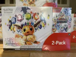 Pokemon TCG Prismatic Evolutions ETB with Booster Bundle Costco 2-Pack Sealed - Image 1