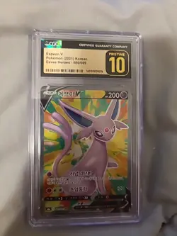 Espeon V Full Art SR Korean Eevee 80/69 Pristine CGC 10 Pokemon - Image 1