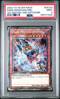 2024 Yu-gi-oh! Dark Magician Girl 2nd Art RA03-EN123 Platinum PSA 9 Mint - Image 1