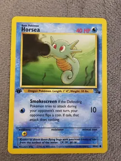 1st Edition Horsea - Fossil - #49/62 - Vintage Pokemon Card 1999 WOTC - Image 1
