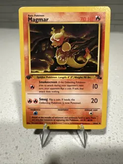 Magmar 39/62 Uncommon 1st Edition Fossil Pokemon Card Vintage Pokemon LP WOTC - Image 1