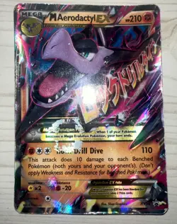 Pokemon TCG Mega M Aerodactyl EX XY98 Ultra Black Star Promo Holo Card - Image 1