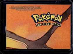 1999 Topps Pokemon First Movie Pikachu Raichu Sticker Card Blue Logo NNO - Image 2