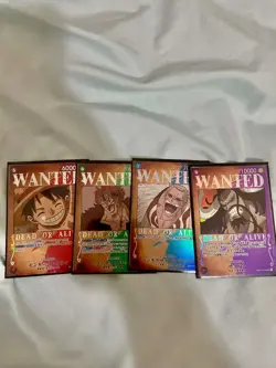 One Piece TCG JP 'Wanted' Cards - Complete Set of 4 cards OP03 (NM- to NM) - Image 1