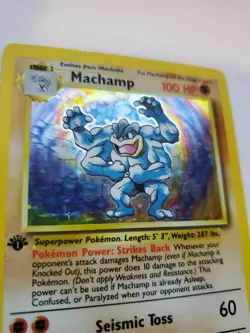 Machamp Base Set Holo Pokemon Card WOTC LP - NM - Image 2