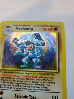 Machamp Base Set Holo Pokemon Card WOTC LP - NM - Image 5