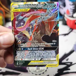 Pokemon Greninja & Zoroark GX Card 107/214 Sun and Moon Unbroken Bonds LP - Image 4