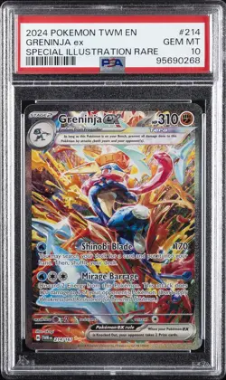 2024 POKEMON TWM EN-TWILIGHT MASQUERADE #214 GRENINJA EX PSA 10 - Image 1