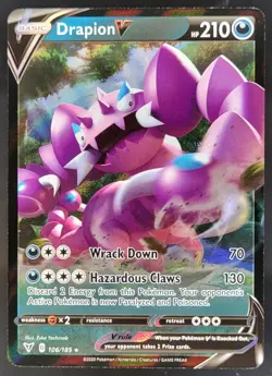 2020 Pokemon Sword & Shield Vivid Voltage Drapion V #106/185 LR - Image 1