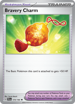 Pokemon TCG Bravery Charm 173/193 Uncommon Scarlet & Violet Paldea Evolved NM/M - Image 1
