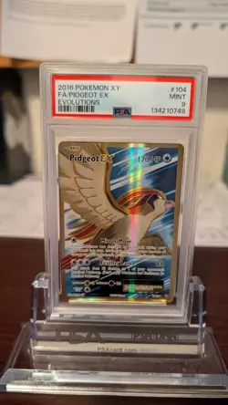 2016 Pokemon XY Evolutions 104/108 Full Art Pidgeot EX PSA 9 Mint - Image 1