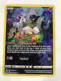 Pokemon Mew TCG Ultra Rare Holo Card Crown Zenith: Galarian Gallery #GG10/GG70 - Image 3