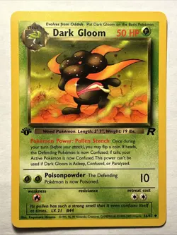 Pokemon TCG Team Rocket 1st Edition Dark Gloom 36/82 Vintage WOTC Card NM - Image 1
