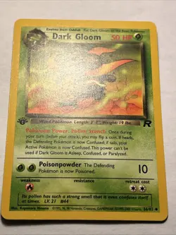Pokemon TCG Team Rocket 1st Edition Dark Gloom 36/82 Vintage WOTC Card NM - Image 3
