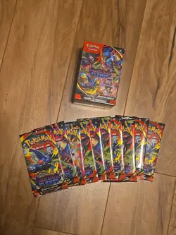 Opened Pokemon TCG Phantasmal Flames Booster Pack X10 Resealed With Same Cards - Image 1