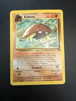 Pokemon TCG Kabuto Fossil Common Card 50/62 Regular - Image 1
