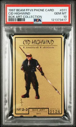 1997 BEAM FINAL FANTASY VII BOX ART COLLECTION PHONE CARDS CID HIGHWIND PSA 10 - Image 1