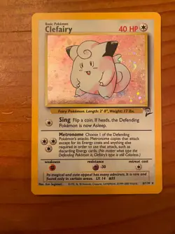 Pokemon TCG: Clefairy 6/130 (2000) Base Set 2 • Vintage Holo Foil Rare Card - Image 1