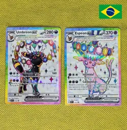 Umbreon ex & Espeon ex Pokemon TCG Exclusive Promo Set Prismatic Portuguese Card - Image 1