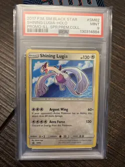 2017 Pokemon SM Black Star Promo #SM82 Shining Lugia Holo Card PSA 9 - Image 1