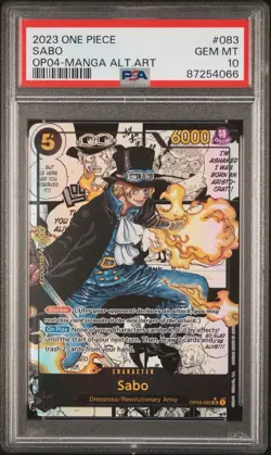 PSA 10 Sabo Kingdoms of Intrigue Manga Card #OP04-083 One Piece English Foil - Image 1
