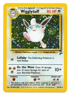 Pokemon Card: Wigglytuff HOLO 19/130 Base Set 2 Vintage Rare Swirl! NM - Image 1