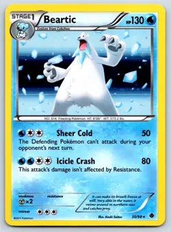 Beartic - Cosmos Holo - Emerging Powers 30/98 Black White Promo Pokemon Card LP - Image 1