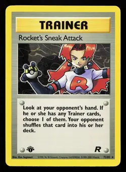 Rocket's Sneak Attack 72/82 Rare 1st Edition Team Rocket Pokemon Card - Image 1