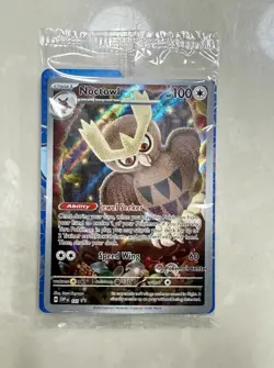 SEALED Pokemon Center Logo Exclusive #141 Noctowl ETB Promo Pokemon TCG Card - Image 1