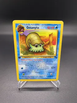 1st Edition Omanyte 52/62 Fossil Rare Vintage WOTC Pokemon Card LP - Image 1