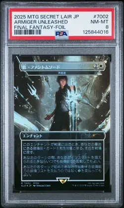 2025 MTG JPN SECRET LAIR DROP FINAL FANTASY-FOIL #7002 ARMIGER UNLEASHED PSA 8 - Image 1