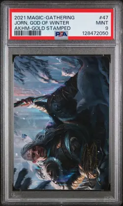 2021 Magic The Gathering Jorn God of Winter Akhm Gold Stamped /81 PSA 9 Mint - Image 1