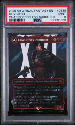 2025 MTG FF SURGE FOIL CLIVE, IFRIT'S DOMINANT/IFRIT, WARDEN OF INFERNO PSA 9 - Image 1