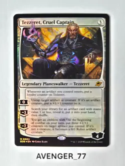 Magic MTG #0002 Tezzeret, Cruel Captain Foil Edge of Eternities Planeswalker - Image 1