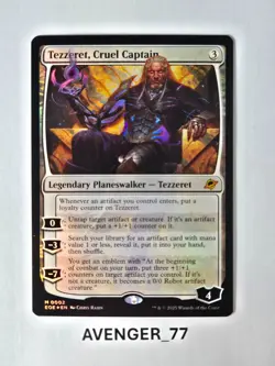 Magic MTG #0002 Tezzeret, Cruel Captain Foil Edge of Eternities Planeswalker - Image 3