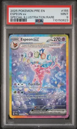 2025 POKEMON PRISMATIC EVOLUTIONS SPECIAL ILLUSTRATION RARE ESPEON EX PSA 9 - Image 1